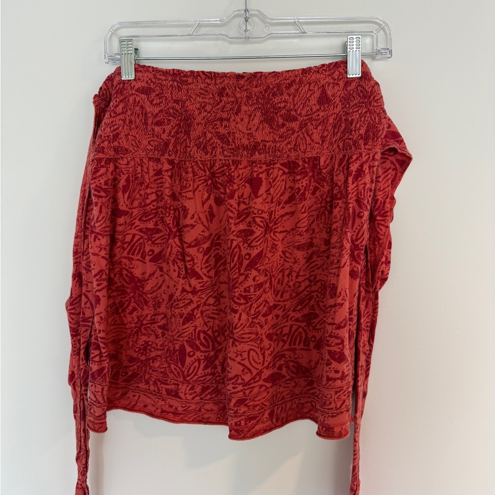 patterned flowy tube top